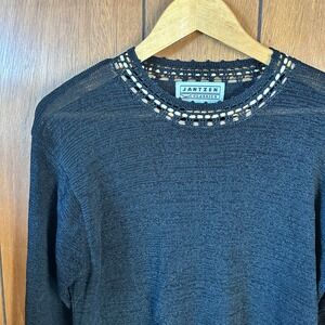 Vintage Jantzen Classics 90's Woven Black Long‎ Sleeve Blouse